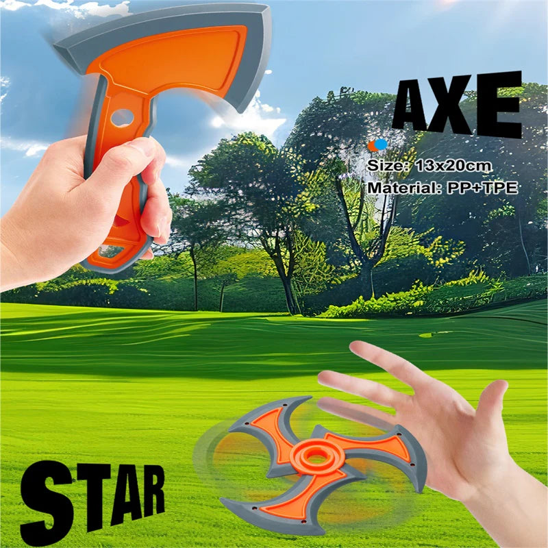 3-In-1 Outdoor Throwing Game Set - Includes Axes, Stars & Darts Fun Sports