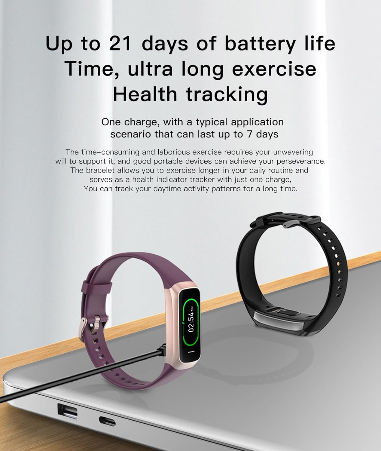 Health and Fitness Tracker for Men and Women, AMOLED Display, Compatible with Android & iOS, Features Alarm, Stopwatch, Blood Pressure Monitor, Calorie Counter, IP68 Waterproof, Step Tracking