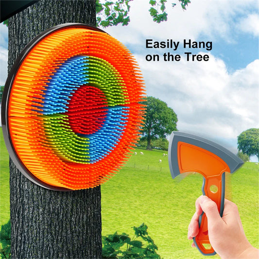 3-In-1 Outdoor Throwing Game Set - Includes Axes, Stars & Darts Fun Sports