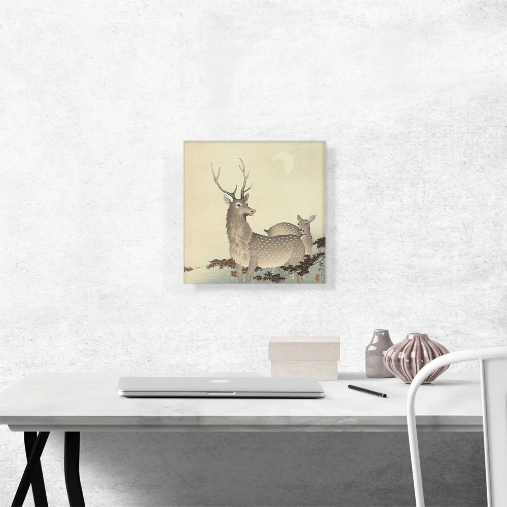 Two Deer with Moon